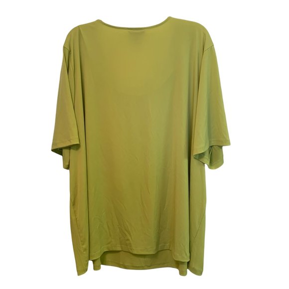 Maggie Barnes Top Womens Plus 3X Yellow Short Sleeve Blouse - Picture 5 of 7